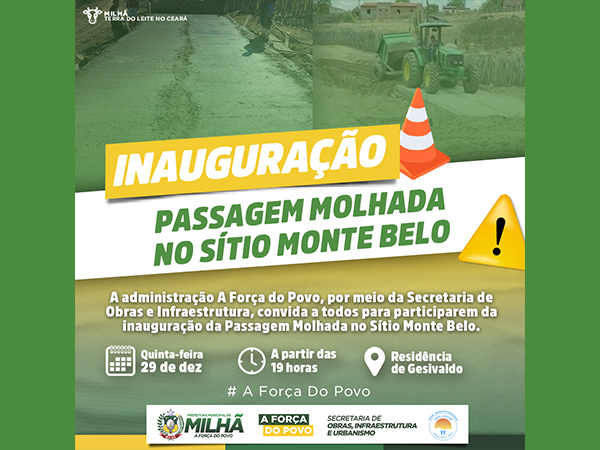 Inauguração da passagem molhada no Sítio Monte Belo.